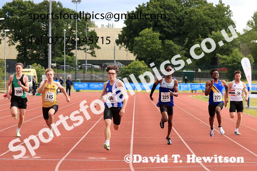 Mens Under-20s 200 metres, 2024 Northern Senior and Under-20s Track and Field Champs, Middlesbrough.  Photo: David T. Hewitson/Sports for All Pics
